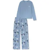Schiesser Pyjama ' Casual Fashion ' blauw / grijs
