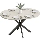 HOMCOM Extendable Dining Table-MDF, Stahl-135 x 100 x 75 cm-Grau