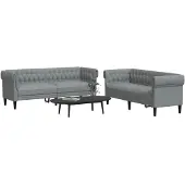 vidaXL 2-delige Loungeset stof lichtgrijs