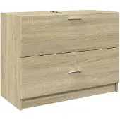 vidaXL Wastafelkast 78x37x59 cm bewerkt hout sonoma eikenkleurig