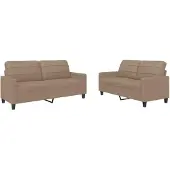 vidaXL 2-delige Loungeset met kussens kunstleer cappuccino
