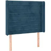 vidaXL Hoofdbord LED 83x16x118/128 cm fluweel donkerblauw