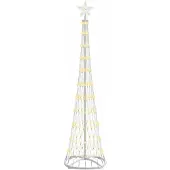 vidaXL LED kerstboom Warmwit 190 cm Metaal