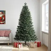 vidaXL Kunstmatige Hinged Kerstboom 210 cm PVC en Metalen Groen