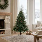 vidaXL Kunstmatige Hinged Kerstboom 150 cm PVC en Metalen Groen