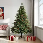 vidaXL Kunstmatige Hinged Kerstboom 240 cm PVC en Metalen Groen