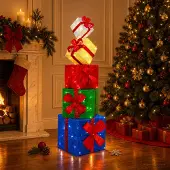vidaXL Geschenkdoos kerstdecoratie 5 st 125 LED's Warmwit