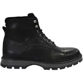 Firetrap Herenwandelschoenen van Ralf met ronde neus en leren bovenwerk (Zwart)