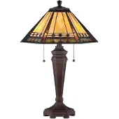 QUOIZEL Tiffany LED Tafellamp Arden | 2X E27 Max 60W | Bronze Patina