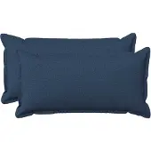 vidaXL Kussen met kussen HOUTEN 2 st Blauw Faux Linnen