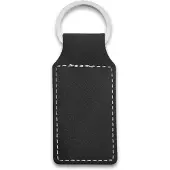 Combicraft Blanco leren sleutelhanger rechthoek 33x70mm zwart - 5 stuks