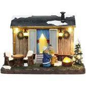 Santaville Residential Caravan with LED Polyresin 20cm