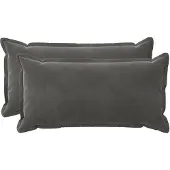 vidaXL Kussensloop 2 st HOUTEN Donkergrijs 40 x 70 cm Fluweel