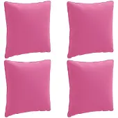 vidaXL Rugkussen PUTTEN 4 st 100% Polyester Roze 40 x 40 x 15 cm