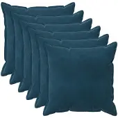 vidaXL Kussensloop 6 st HOUTEN Blauw 60 x 60 cm Fluweel