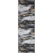 vidaXL Tapijt Runner LESAKA Zwart en Goud 50 x 300 cm Diamantvelvet