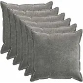 vidaXL Kussensloop 6 st HOUTEN Donkergrijs 65 x 65 cm Chenille Stof