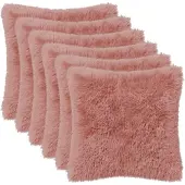 vidaXL Kussensloop 6 st HEERLEN Roze 40 x 40 cm PV Fleece