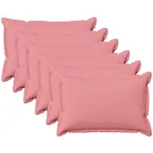 vidaXL Kussen met kussen HOUTEN 6 st Roze Faux Linnen