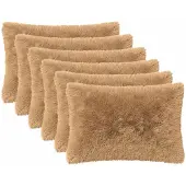 vidaXL Kussensloop 6 st HEERLEN Taupe 50 x 75 cm PV Fleece