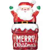 Amscan "Kerstman in Schoorsteen" Folie Ballon, 50 x 76cm