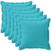 vidaXL Kussensloop 6 st HOUTEN Turquoise 60 x 60 cm Polyester