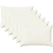vidaXL Kussensloop 6 st HOUTEN Wit 50 x 70 cm Faux Linnen