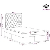 vidaXL Ottoman bed met matras Donkergrijs 120 x 200 cm Fluweel
