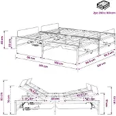 vidaXL Elektrisch verstelbaar bedframe, zwart, 200 x 200 cm, staal