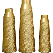 MODFU -Vaas-3-Delige Set-Goud-Metaal-Textuur-Niet Waterdicht