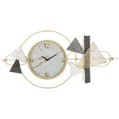 Mauro Ferretti Glam Amy wandklok, 120 cm, van metaal en kunststof, met een modern geometrisch design en gouden afwerking - voor interieurdecoratie