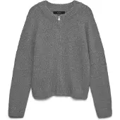 Vero Moda Gebreid vest 'VMBerry' grijs gemêleerd