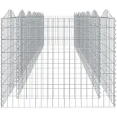 vidaXL Gabionen verhoogde border met boogvorm, 600x100x100 cm, verzinkt staal