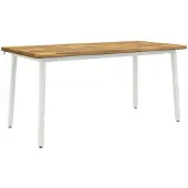 vidaXL Eettafel met levendige rand 160 x 90 x 75 cm Wit
