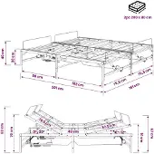 vidaXL Elektrisch Verstelbaar Bed Frame Wit 160 x 200 cm Staal