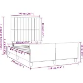 vidaXL Bedframe zonder matras 120x190 cm stof donkerbruin