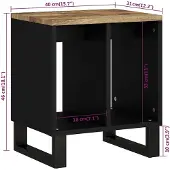 vidaXL Bijzettafel 40x31x46 cm massief mangohout en bewerkt hout