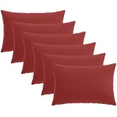 vidaXL Kussensloop 6 st HEERLEN Wijnrood 50 x 80 cm Polyester