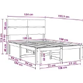 vidaXL Tweepersoonsbed met hoofdbord ROSTOCK Donkerbruin 120 x 190 cm