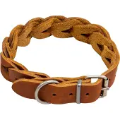 Animal Boulevard Ab30046 - Hals- En Leibanden - Hond - Ab Country Leather Gevlochten Halsband Cognac-25mmx36-43cm - Maat: 25mmx36-43cm - 199128