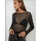 Hiccups for Kids Glitter Lange Mouwen Transparante Top