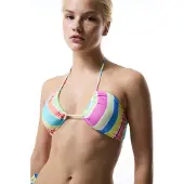 Pentik Gestreepte Halter Bandeau Bikini Top