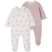 Vertbaudet Set van 2 velours babypyjama's meisje