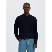 Selected Wolmix Gebreide Trui Heren Blauw L