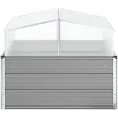vidaXL Plantenbak Lichtgrijs 100 x 100 x 77 cm Gegalvaniseerd staal
