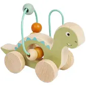 Bigjigs houten duwspeelgoed, Diplodocus met kralenrand - educatief speelgoed