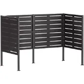 vidaXL Vuilnisbak Scherm 167 x 85 x 113 cm Staal Zwart