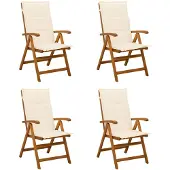 vidaXL Ligstoelen voor Tuin 4 st Naturel Massief Acacia Hout