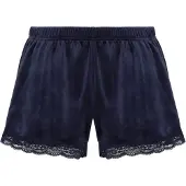 Hunkemoller Short Velours Kant Blauw Dames | Maat: M