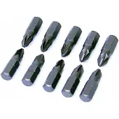 Rolson PZ2 Schroefbits Set 25mm 10 Stuks - Chroom-Vanadium